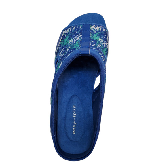 Easy Spirit Womens Traciee Cushioned Lightweight Slide Sandals Blue Print - Picture 5 of 6